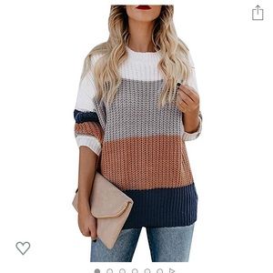 Crew neck color block sweater
